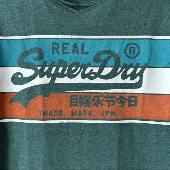 Vintage Superdry Original Mens Olive Green T-Shirt XL - Picture 3 of 10